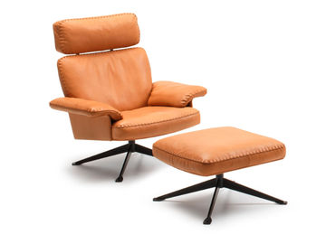 DS-31 LACE - Trestle-based leather armchair with headrest by de Sede - view 3
